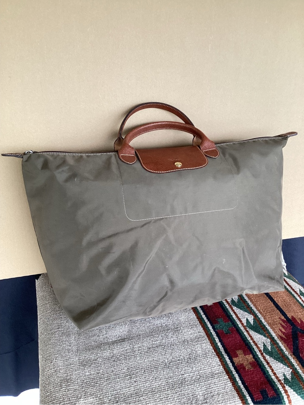 Longchamp Le Pliage Paris travel bag green tote bag